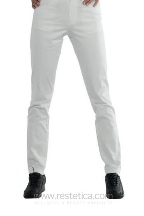 Woman white pants super stretch