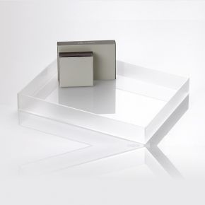Vassoio satinato plexiglass rettangolare cm 15x20x2,7h