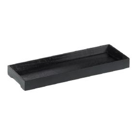 Vassoio rettangolare in legno nero porta prodotti cortesia - misure 24x9x2.5 cm