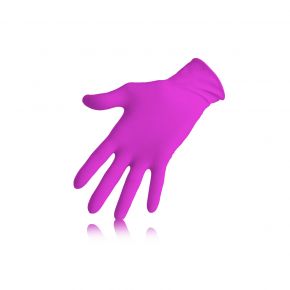 Disposable gloves in magenta color in nitrile and without talc - Size S box 100PCS