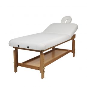 Lettino da massaggio in legno con altezza regolabile (manualmente) da 60cm a massimo 83cm