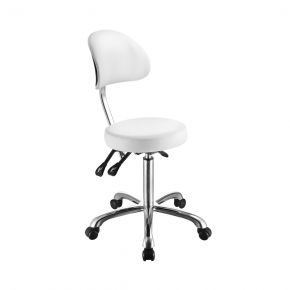 Round-shaped flat stool with backrest ergonomically designed with a flat round seat - Up and Down 53/73 cm