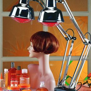 Infrared lamp system for hair care and treatment