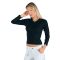 Maglietta donna manica lunga tessuto stretch nera 95% cotone  5% spandex 200 gr/m2 colore nero cod- RE125301