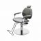 Rotating make-up chair with a chrome frame.