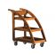 Wooden Okumè Cart  - with 3 service shelves