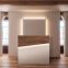 Área de recepción de caja en madera blanca, roble u hormigón ancho a elegir entre 100/120/160 cm