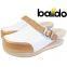 Closed Baldo Clogs with strap - White/Bronze