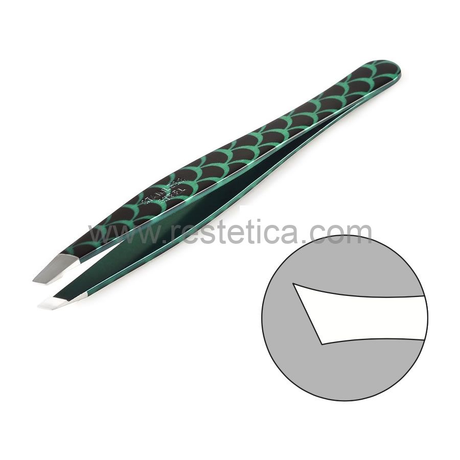 Pinzetta professionale Kiepe a punta obliqua in acciaio inossidabile per  sopracciglia e peli post-epilazione colori vari Ean 8008981001148
