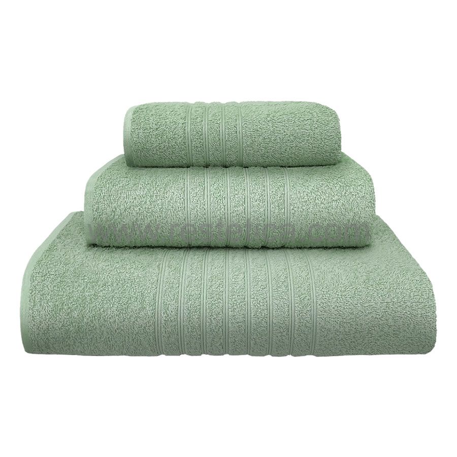 Set Asciugamani Bagno 1+1 in Spugna di Cotone colore Verde Mela - Gim