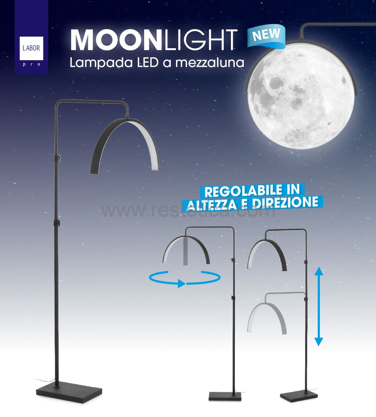 MoonLight lampada da terra professionale indicata per i servizi di